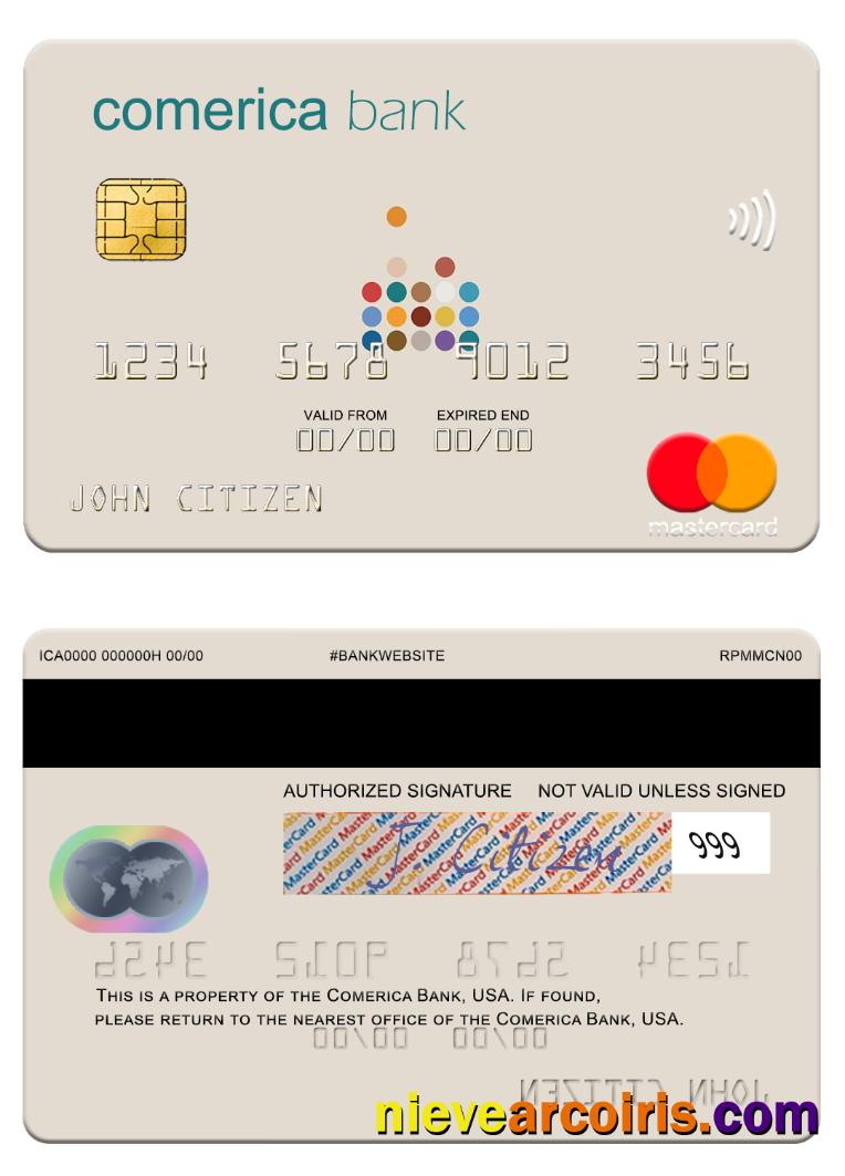 USA Comerica Bank mastercard